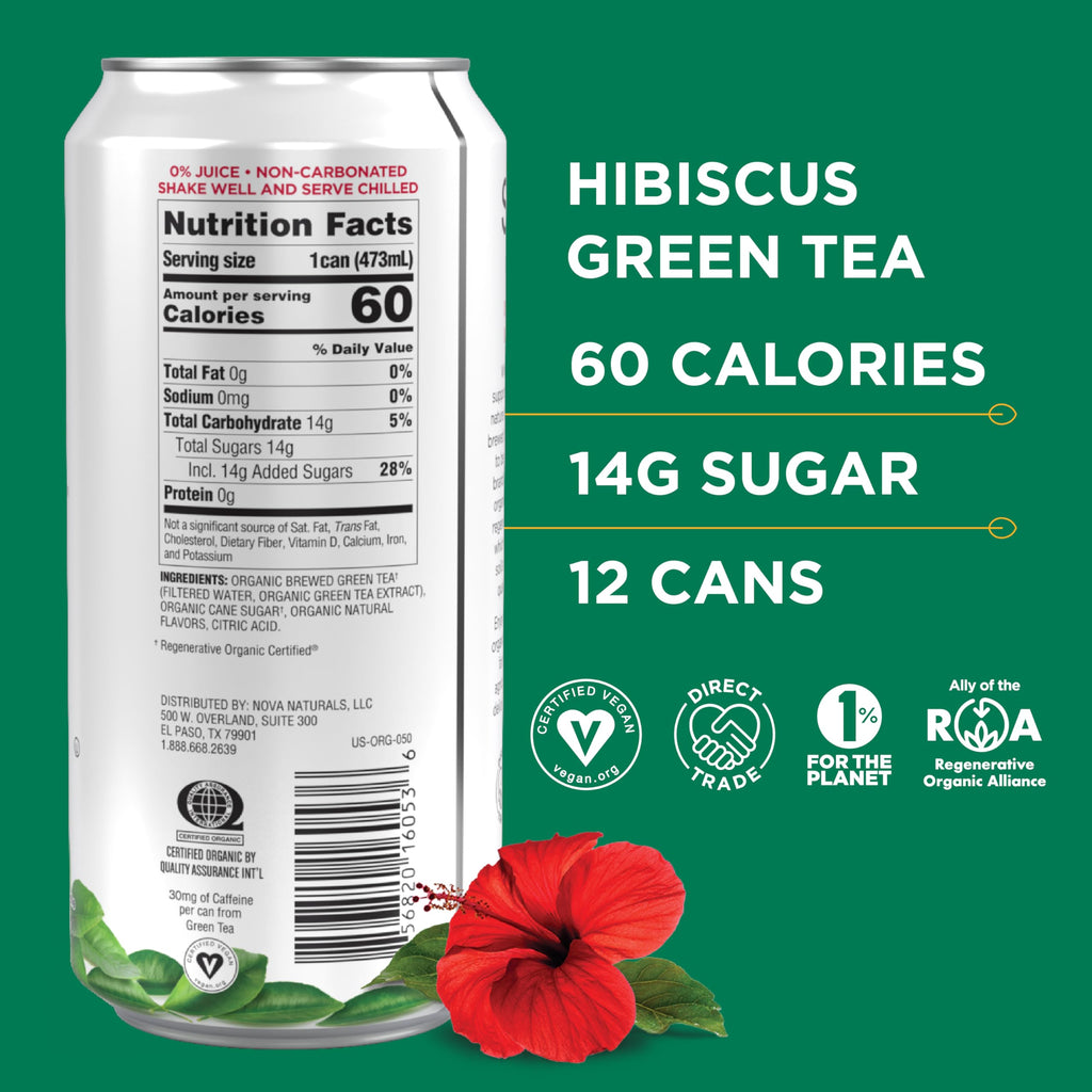 Organic Green Tea – Zero Sugar, 12 Pack