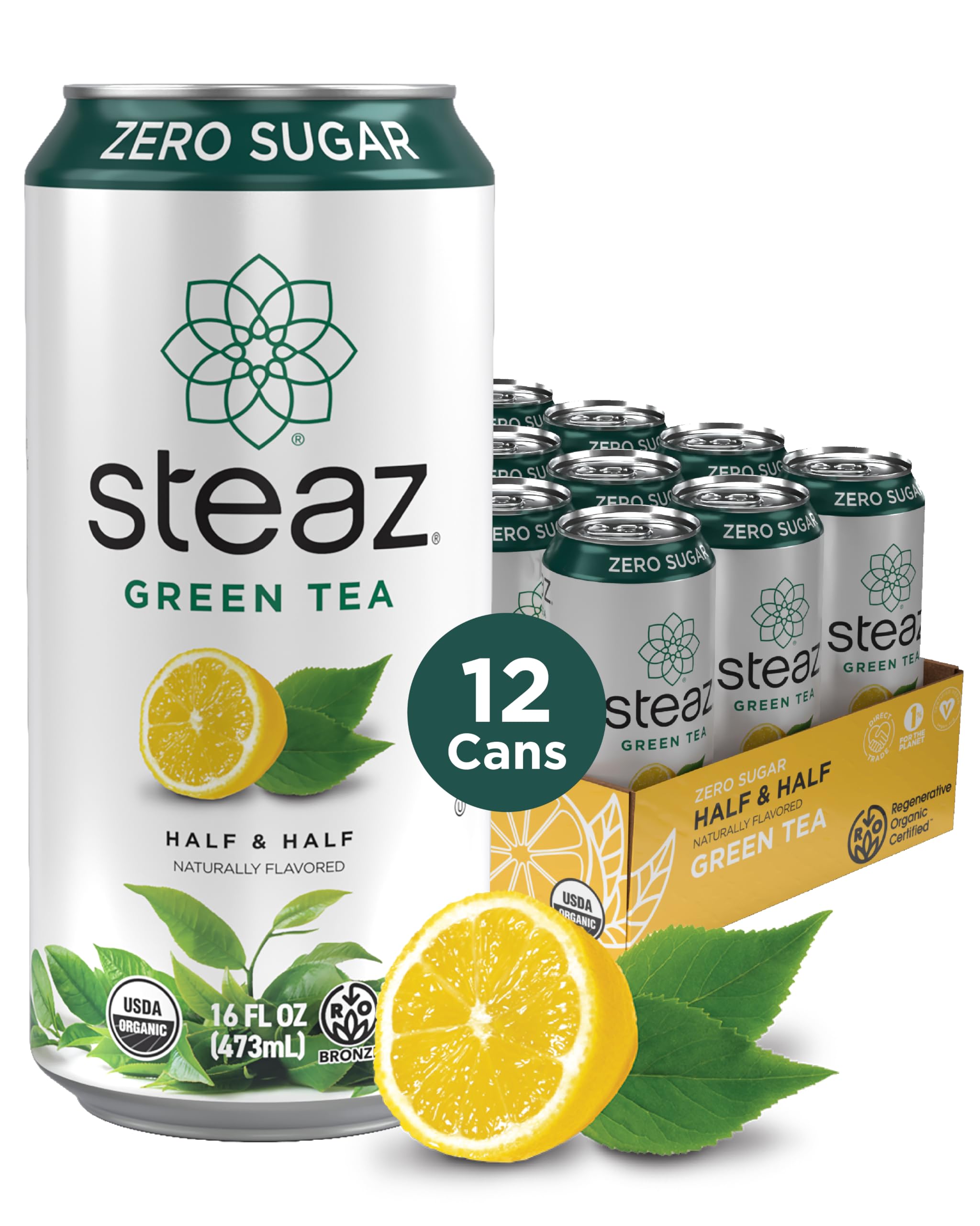 Organic Green Tea – Zero Sugar, 12 Pack