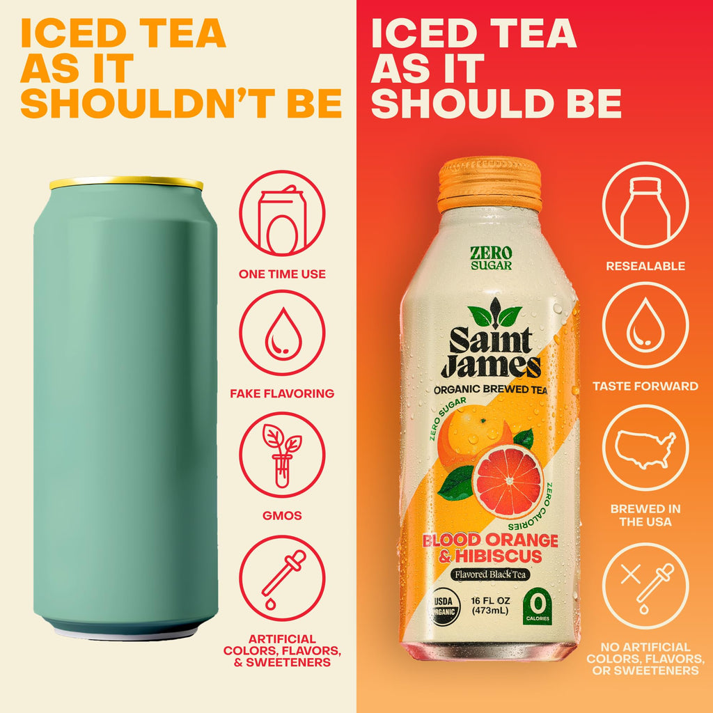 Saint James Iced Tea, Variety Green Tea, Black Tea & Fruit Tea Flavors