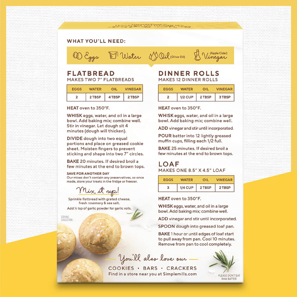 Simple Mills Almond Flour Baking Mix, Artisan Bread Mix, 6pk, 10.4oz