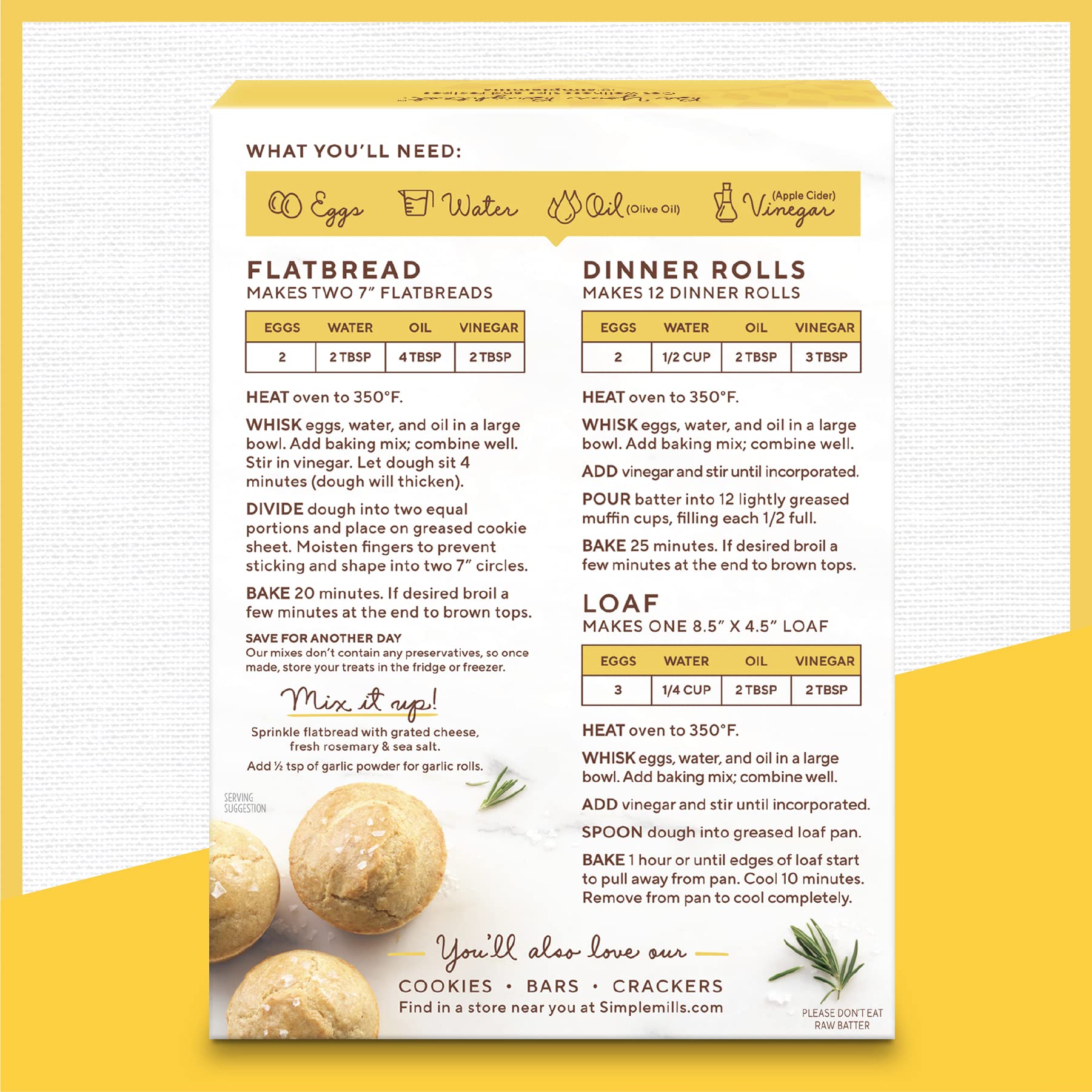 Simple Mills Almond Flour Baking Mix, Artisan Bread Mix, 6pk, 10.4oz