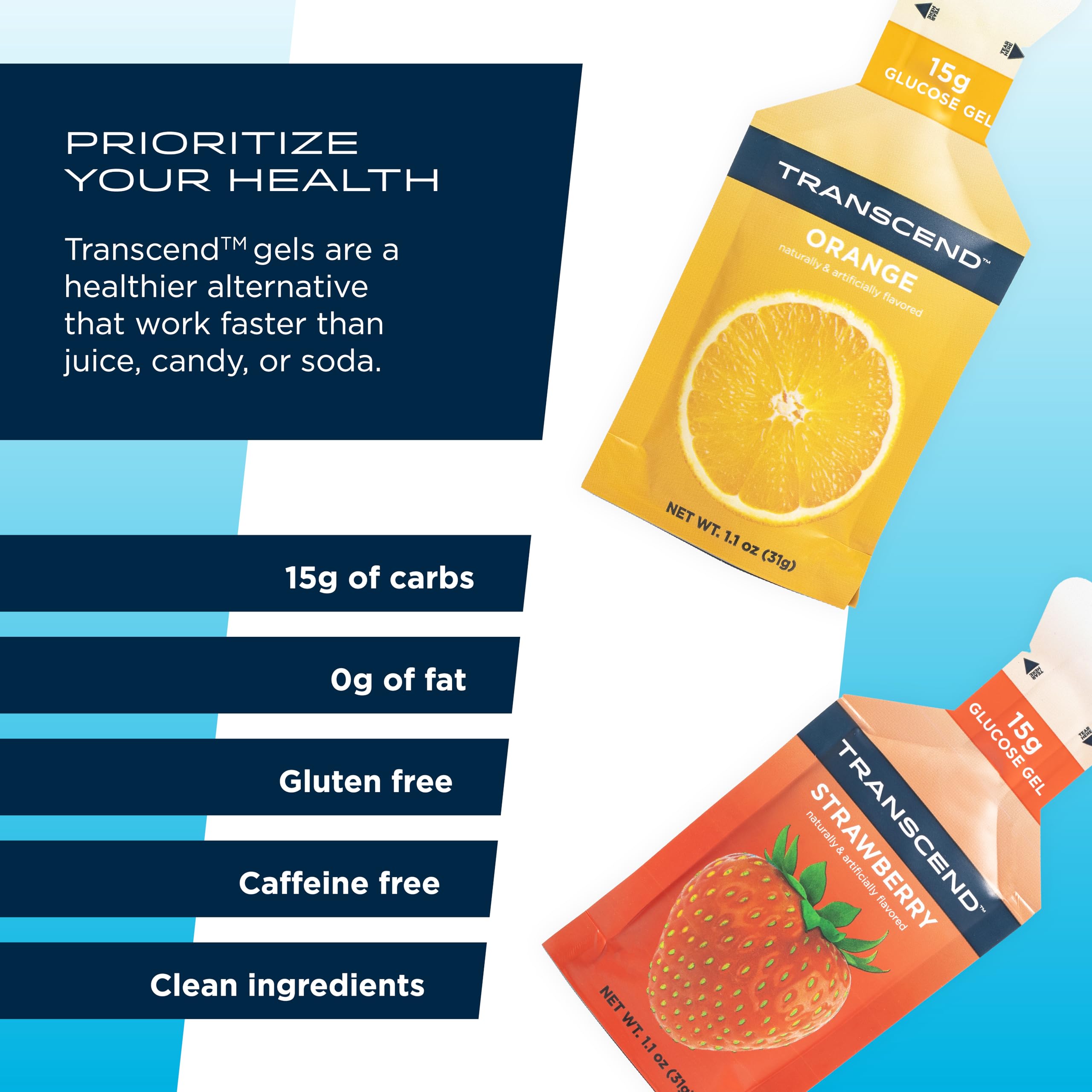 Strawberry & Orange Carb Gel – Caffeine-Free, Gluten-Free