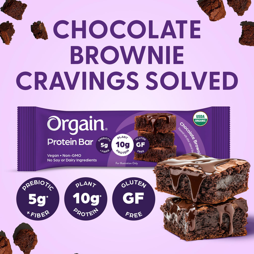 Organic Vegan Chocolate Brownie Protein Bars – 10g Plant Protein