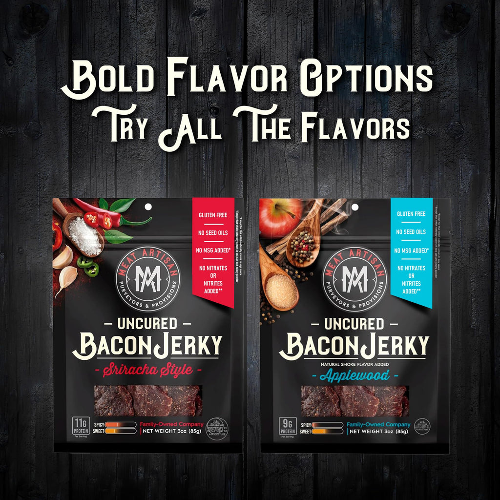 Meat Artisan Uncured Bacon Jerky | Premium Uncured Bacon