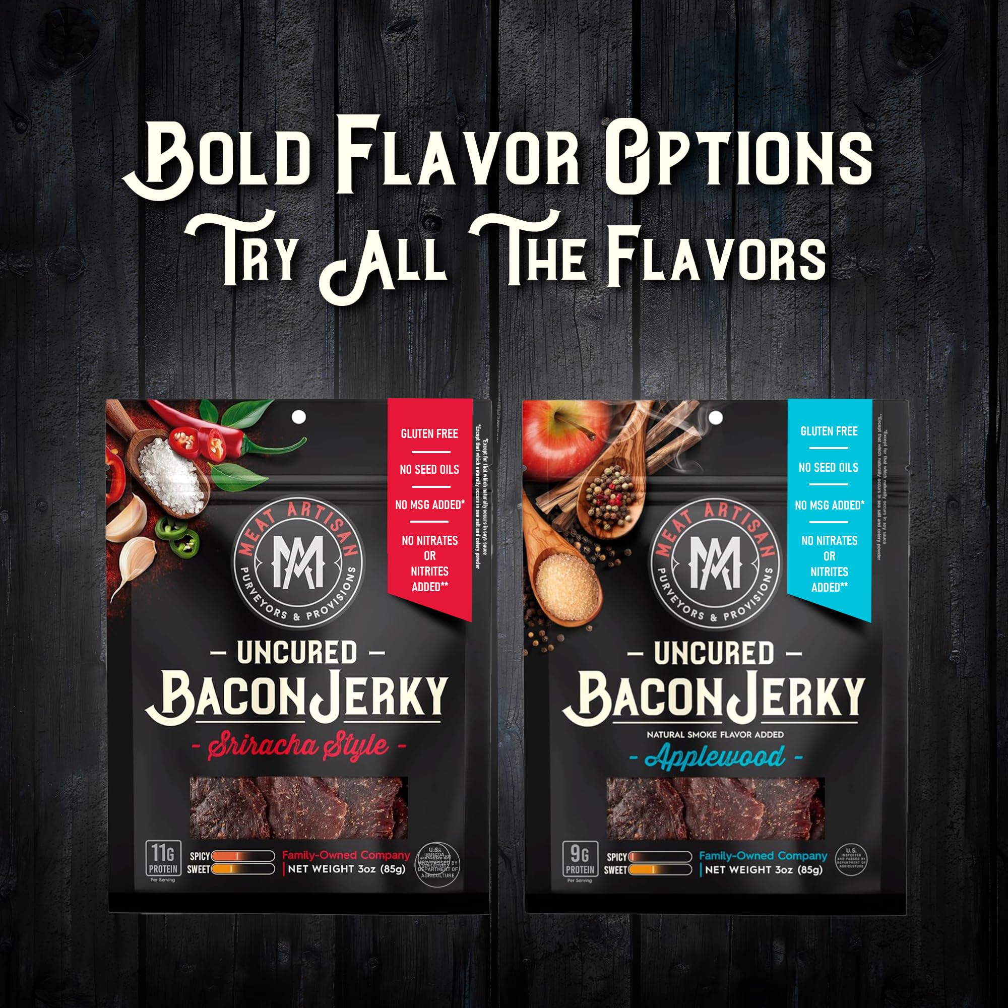 Meat Artisan Uncured Bacon Jerky | Premium Uncured Bacon