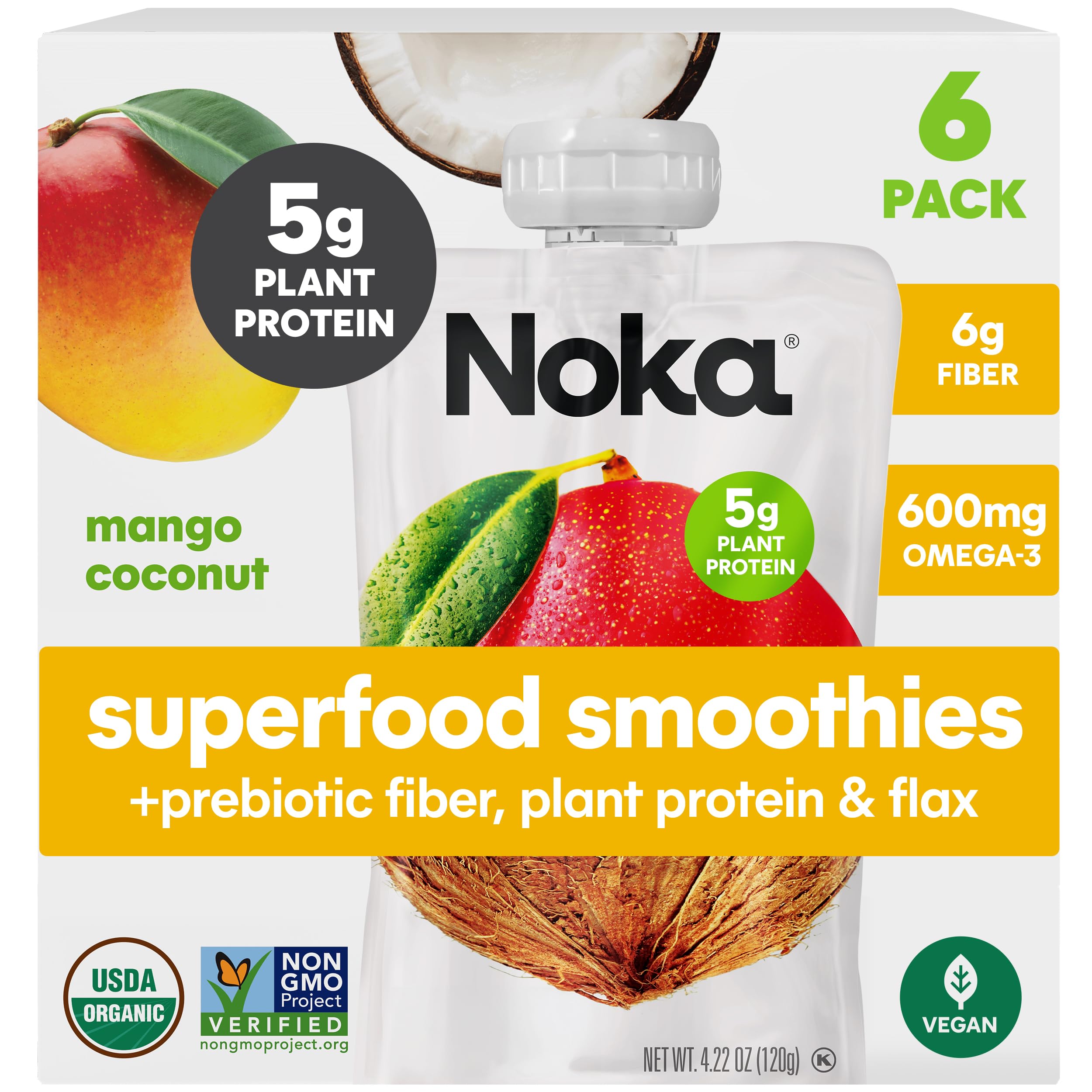 Organic Superfood Fruit Smoothie Pouches – Plant Protein & Prebiotic Fiber