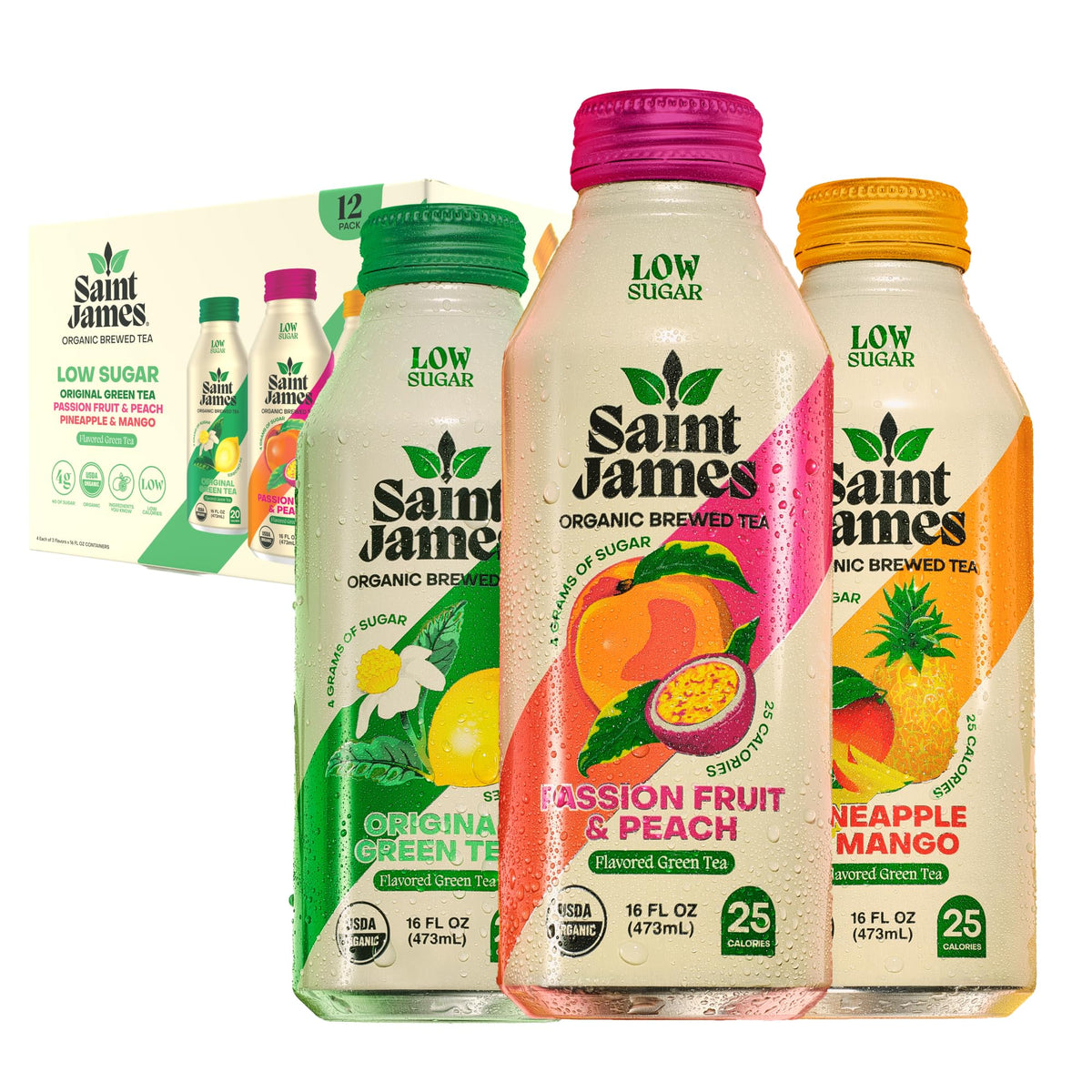 Saint James Iced Tea, Variety Green Tea, Black Tea & Fruit Tea Flavors