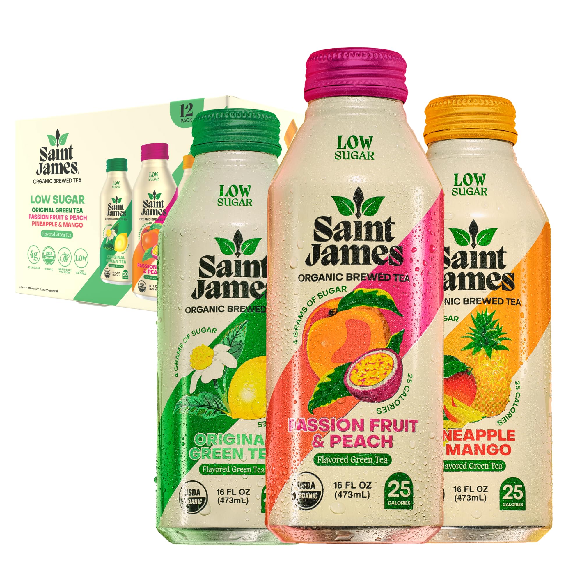 Saint James Iced Tea, Variety Green Tea, Black Tea & Fruit Tea Flavors