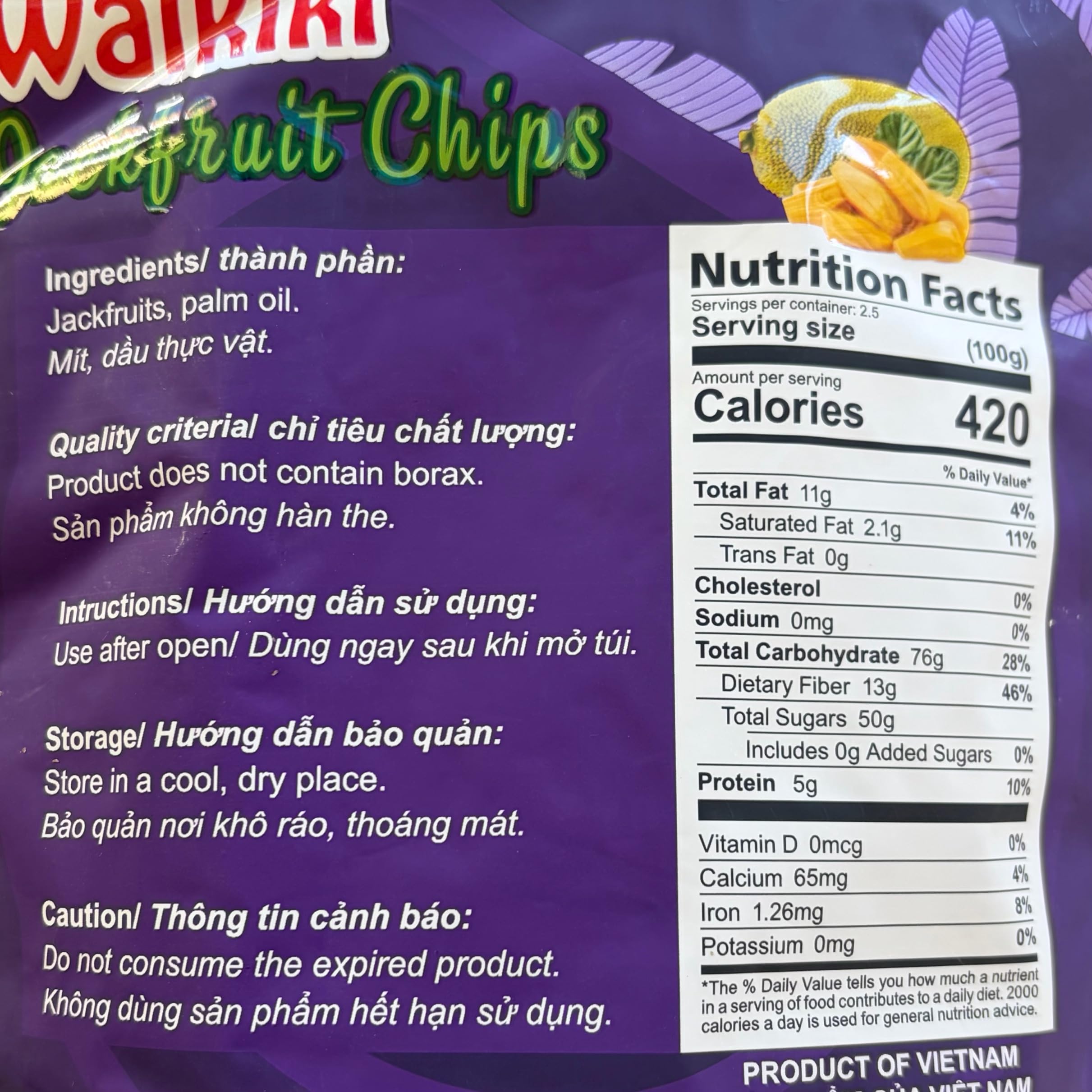 Organic Dried Jackfruit Chips – Unsweetened Crunchy Snack