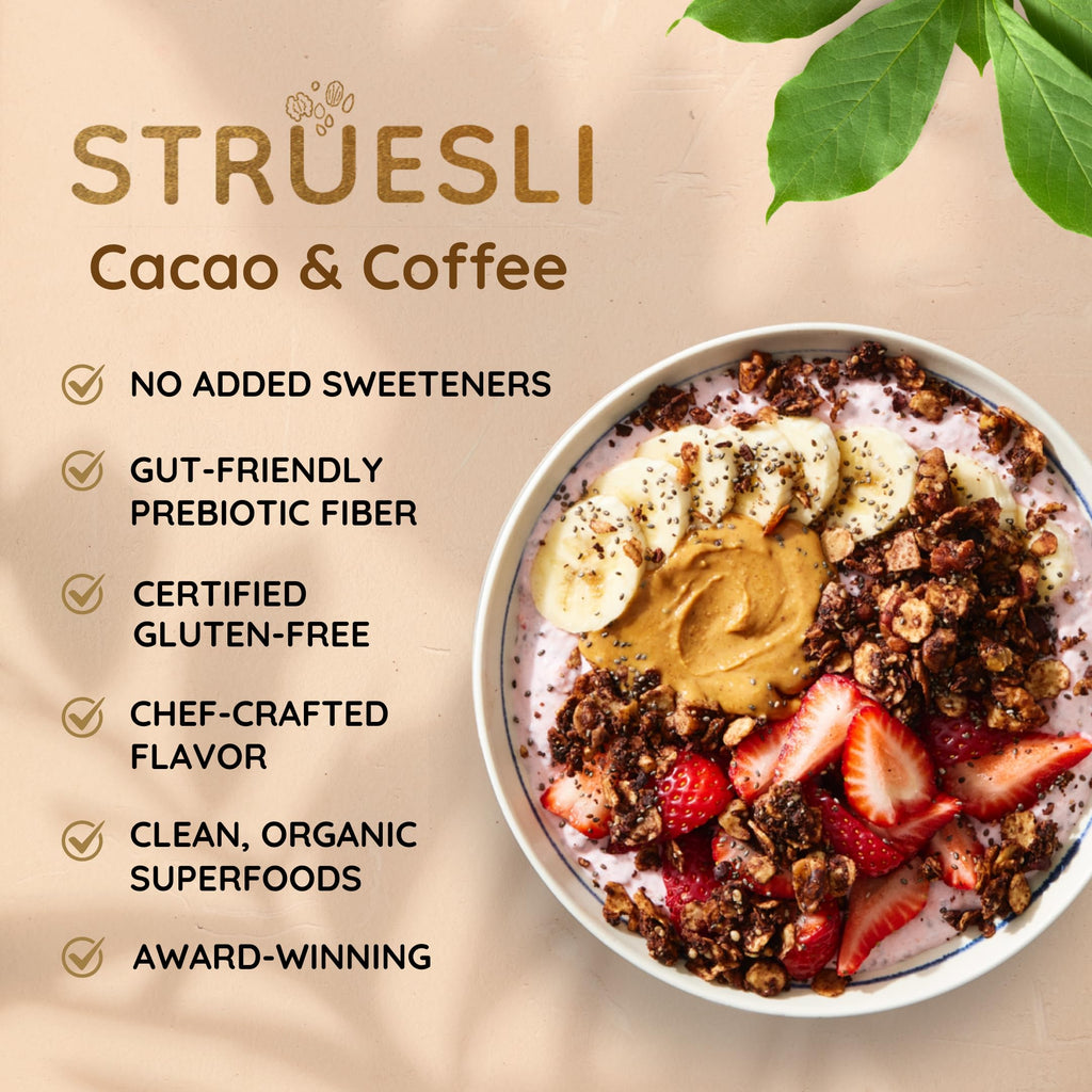Struesli Organic Granola, Grain & Gluten Free, Healthy Snacks with Chia Seeds,