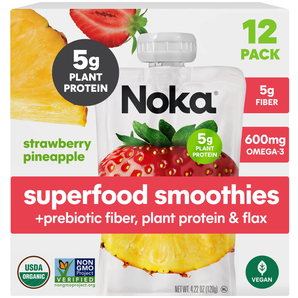 Organic Superfood Fruit Smoothie Pouches – Plant Protein & Prebiotic Fiber
