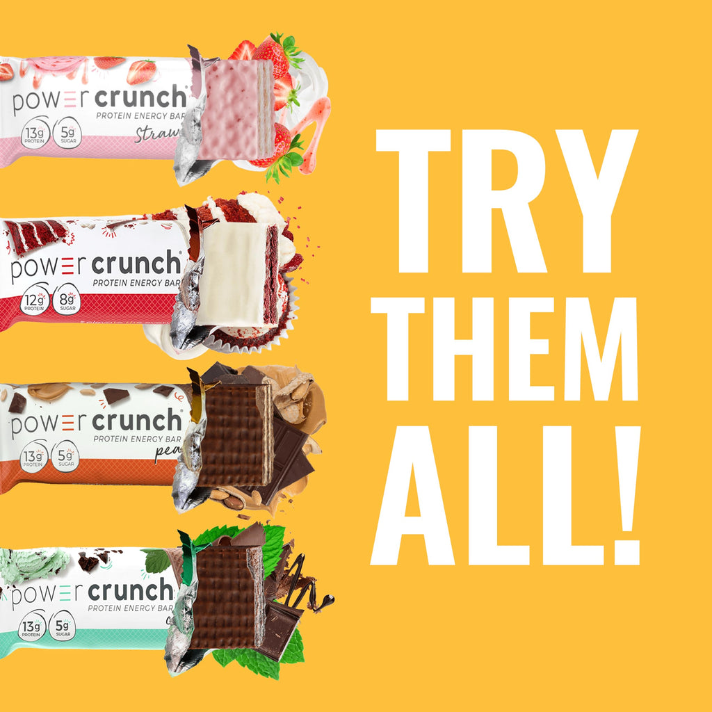 Power Crunch Whey Protein Bars, High Protein Snacks with Delicious Taste