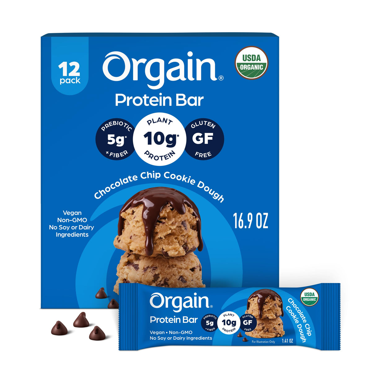 Organic Vegan Chocolate Brownie Protein Bars – 10g Plant Protein