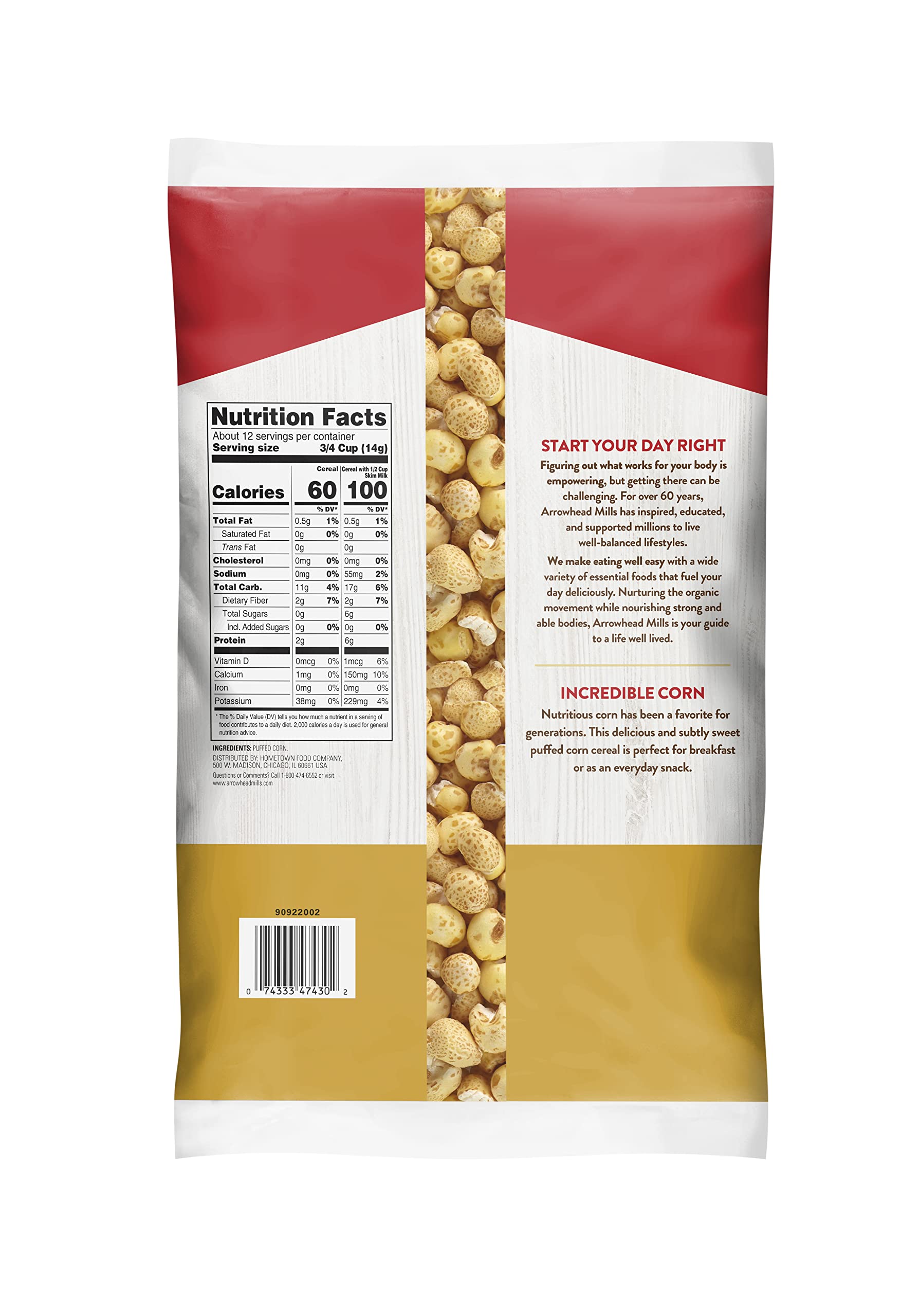 Arrowhead Mills Puffed Corn Cereal 6 OZ(Pack of 60)60