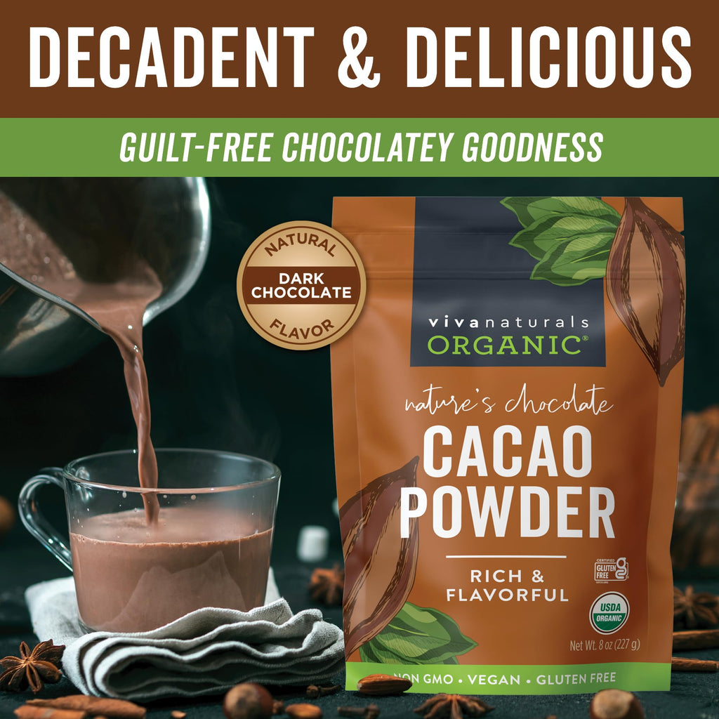 Organic Unsweetened Cacao Powder – 8 oz