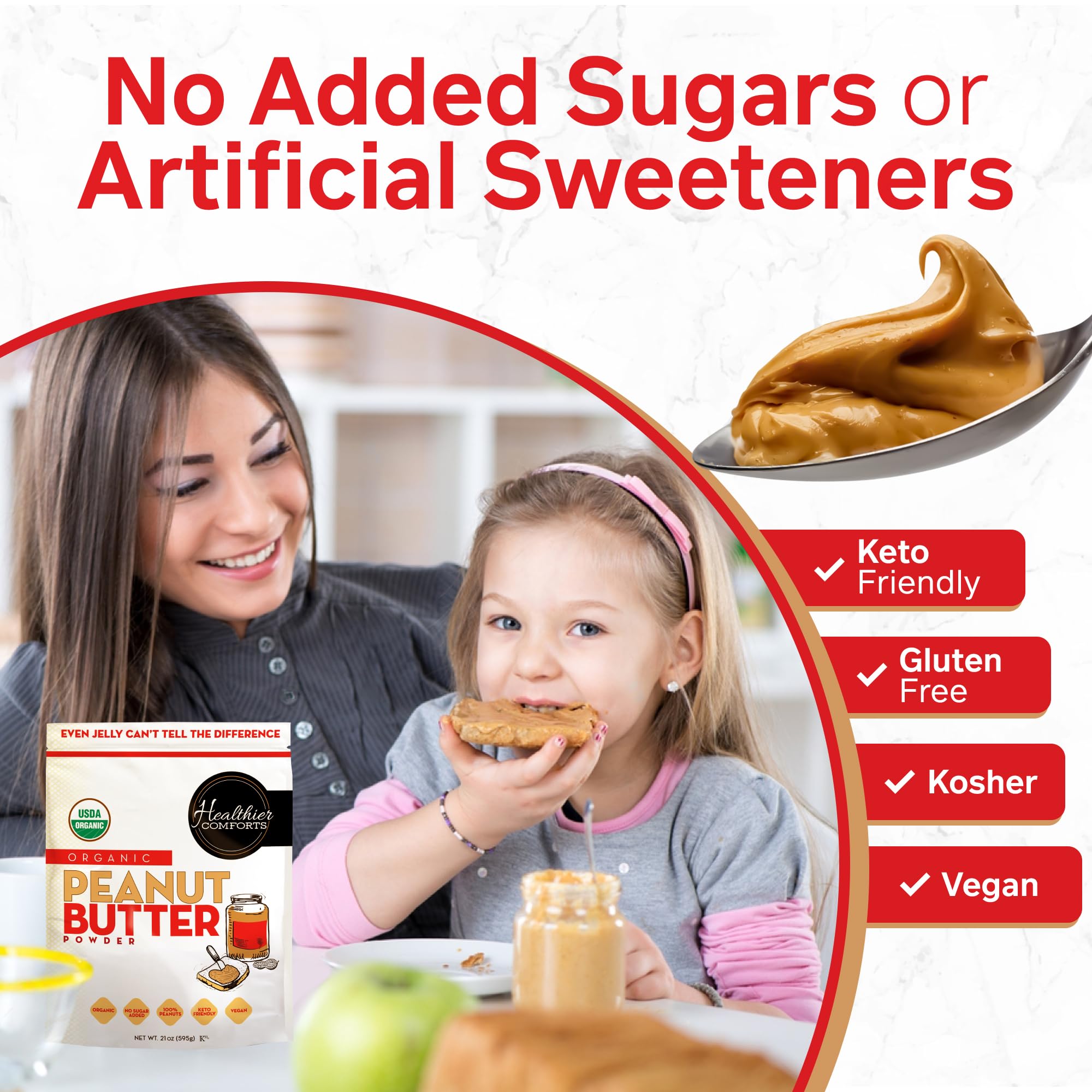 Healthier Comforts Organic Peanut Butter Powder - Parent