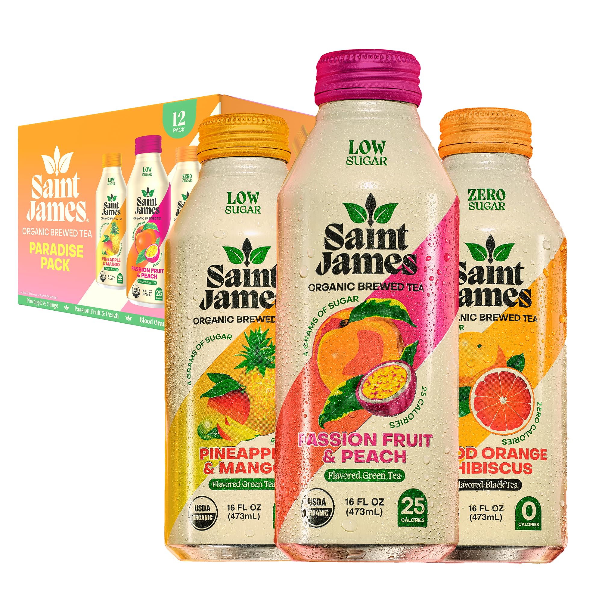 Saint James Iced Tea, Variety Green Tea, Black Tea & Fruit Tea Flavors