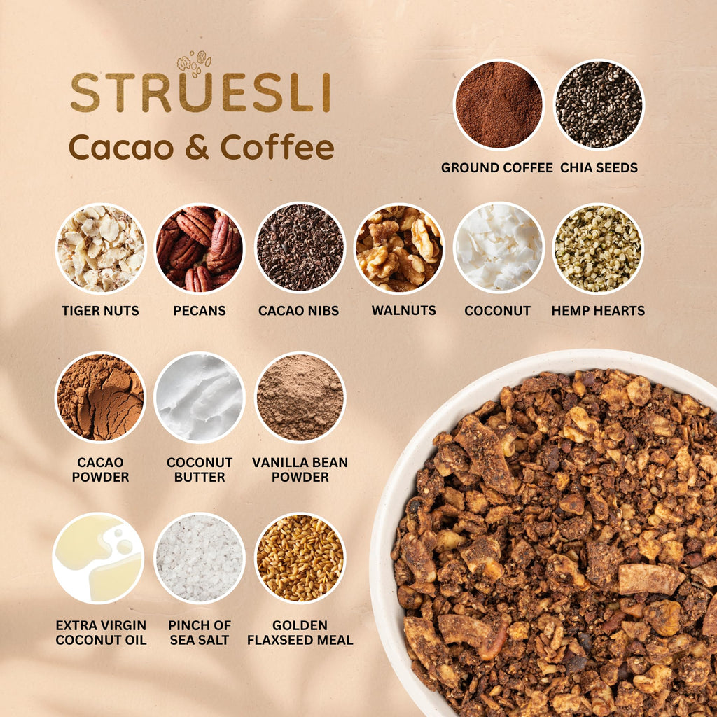 Struesli Organic Granola, Grain & Gluten Free, Healthy Snacks with Chia Seeds,