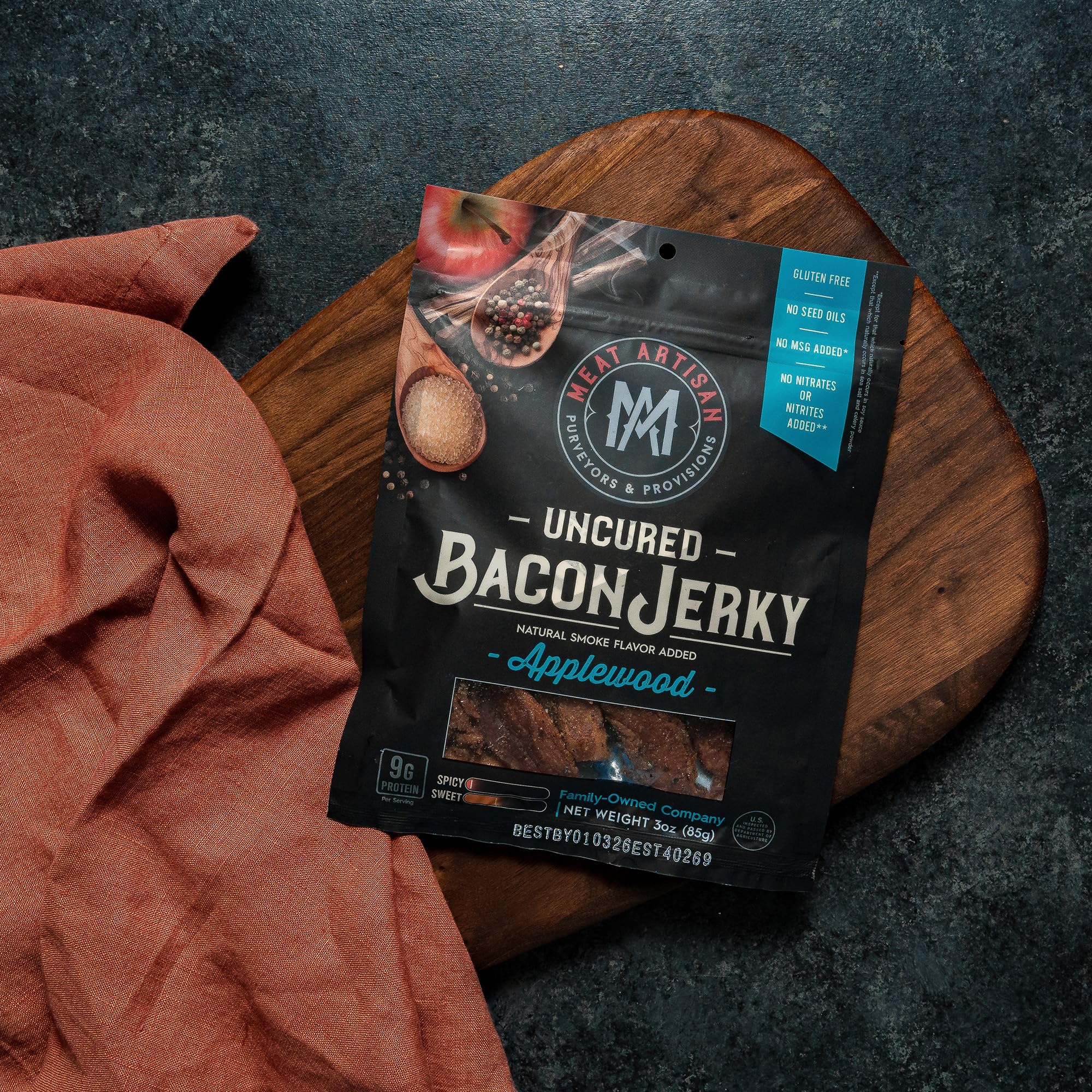 Meat Artisan Uncured Bacon Jerky | Premium Uncured Bacon