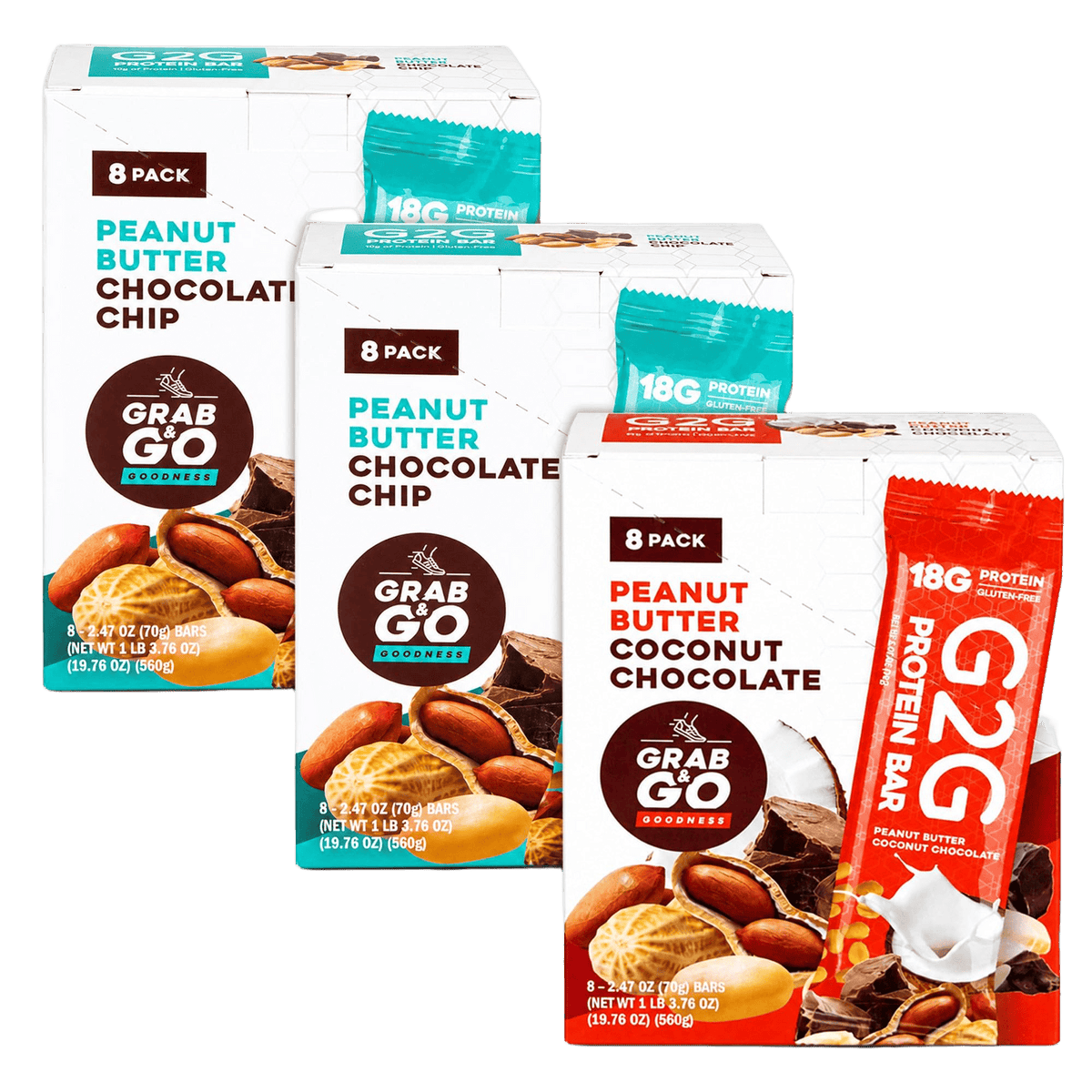 Peanut Butter Protein Bars Variety Pack – 24 Count